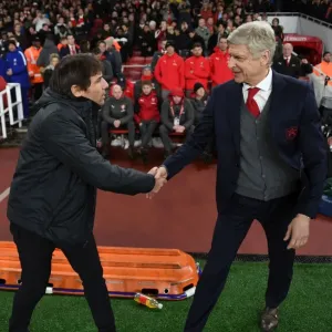 Arsene Wenger and Antonio Conte: A Pre-Match Handshake Before the Arsenal v Chelsea Carabao Cup Semi-Final Arsene Wenger and Antonio Conte: A Pre-Match Handshake Before the Arsenal v Chelsea Carabao Cup Semi-Final