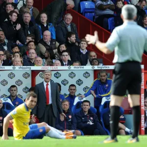 Arsene Wenger Appeals for Free Kick during Crystal Palace vs Arsenal, Premier League 2013-14