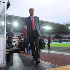 Arsene Wenger Arrives at Swansea's Liberty Stadium Ahead of Arsenal Match (2014-15)