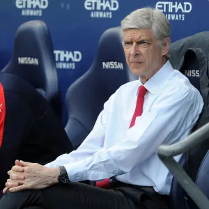 Arsene Wenger, Arsenal Manager, Pre-Match at Manchester City, Premier League 2015-16 Arsene Wenger, Arsenal Manager, Pre-Match at Manchester City, Premier League 2015-16
