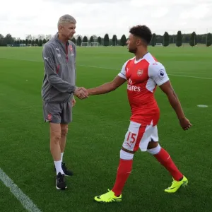 Arsene Wenger Arsenal Manager and Alex Oxlade-Chamberlain (Arsenal) Arsene Wenger Arsenal Manager and Alex Oxlade-Chamberlain (Arsenal)