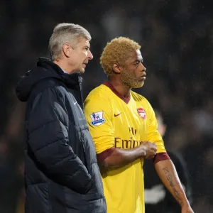 Arsene Wenger the Arsenal Manager with Alex Song. Ipswich Town 1: 0 Arsenal