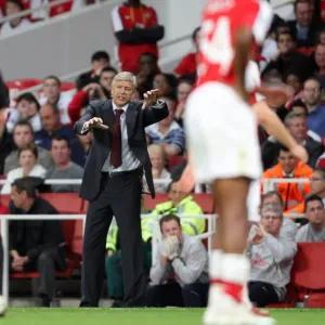 Arsene Wenger the Arsenal Manager appeals for a foul Arsene Wenger the Arsenal Manager appeals for a foul