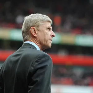 Arsene Wenger the Arsenal Manager. Arsenal 3: 3 Fulham. Barclays Premier League. Emirates Stadium