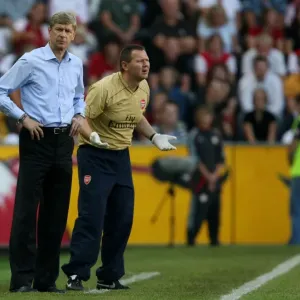 Arsene Wenger the Arsenal Manager with Gary Lewin Arsenal Physio