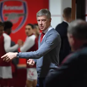 Arsene Wenger the Arsenal Manager before the match. Arsenal 3: 3 Liverpool. Premier League