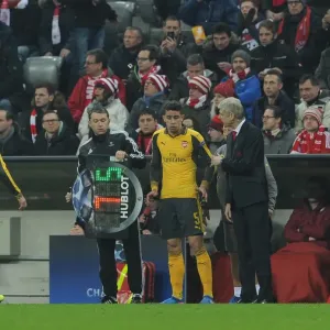 Arsene Wenger the Arsenal Manager oversees the substitution of Laurent Koscielny Arsene Wenger the Arsenal Manager oversees the substitution of Laurent Koscielny