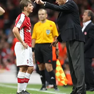 Arsene Wenger Celebrates with Andrey Arshavin after Arsenal's 2-0 Win over Olympiacos in the UEFA Champions League, Emirates Stadium, 2009