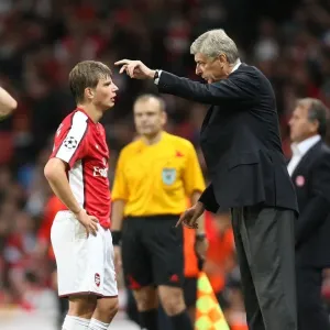 Arsene Wenger Celebrates with Andrey Arshavin after Arsenal's 2-0 Win over Olympiacos in the UEFA Champions League, Emirates Stadium, 2009