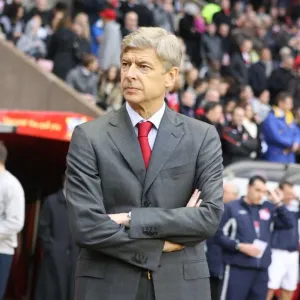 Arsene Wenger Celebrates Arsenal's 1-0 Win Over Sunderland, 2009-10 Barclays Premier League