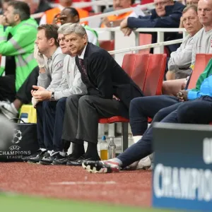Arsene Wenger Celebrates Arsenal's 2-0 UEFA Champions League Victory Over Olympiacos at Emirates Stadium (2009)