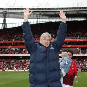 Arsene Wenger Celebrates Arsenal's 4-0 Victory Over Fulham in the Barclays Premier League (2010) Arsene Wenger Celebrates Arsenal's 4-0 Victory Over Fulham in the Barclays Premier League (2010)