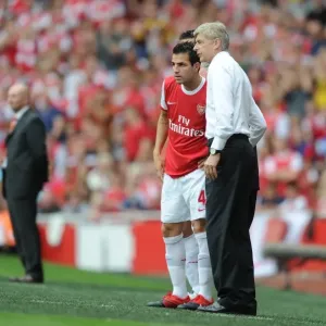 Arsene Wenger and Cesc Fabregas Celebrate Arsenal's 6-0 Victory Over Blackpool