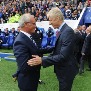 Arsene Wenger and Claudio Ranieri: A Pre-Match Handshake at the King Power Stadium (2016-17) Arsene Wenger and Claudio Ranieri: A Pre-Match Handshake at the King Power Stadium (2016-17)