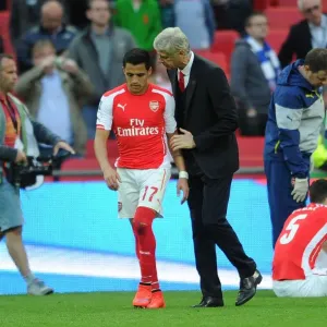 Arsene Wenger Coaching Alexis Sanchez at FA Cup Semi-Final: Arsenal vs. Reading (2015)