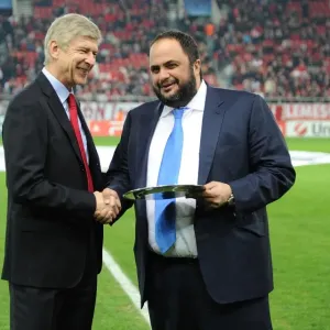 Arsene Wenger Honored for 200th European Match: Olympiacos v Arsenal, UEFA Champions League (December 2011)