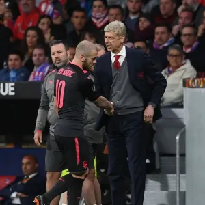 Arsene Wenger and Jack Wilshere: A Farewell Handshake - Atletico Madrid vs. Arsenal, UEFA Europa League Semi-Final Arsene Wenger and Jack Wilshere: A Farewell Handshake - Atletico Madrid vs. Arsenal, UEFA Europa League Semi-Final