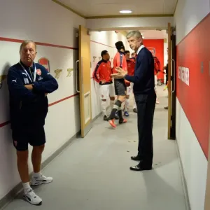 Arsene Wenger and Kit Man Vic Akers: Pre-Match Moment at Arsenal vs Everton, Premier League 2015/16 Arsene Wenger and Kit Man Vic Akers: Pre-Match Moment at Arsenal vs Everton, Premier League 2015/16