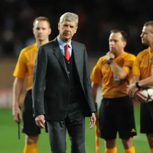 Arsene Wenger Leads Arsenal Against AS Monaco in the 2014/15 UEFA Champions League