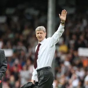 Arsene Wenger: A Lone Figure Amidst Fulham's 1-0 Victory over Arsenal, Barclays Premier League, 2008 Arsene Wenger: A Lone Figure Amidst Fulham's 1-0 Victory over Arsenal, Barclays Premier League, 2008