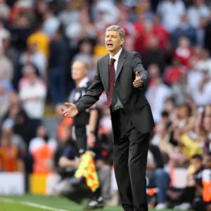 Arsene Wenger: A Lone Figure Amidst Fulham's 1:0 Victory over Arsenal, Barclays Premier League, 2008 Arsene Wenger: A Lone Figure Amidst Fulham's 1:0 Victory over Arsenal, Barclays Premier League, 2008