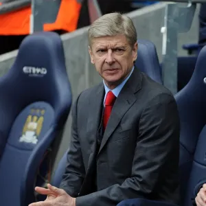 Arsene Wenger: Manchester City vs. Arsenal, Premier League 2013-14 Arsene Wenger: Manchester City vs. Arsenal, Premier League 2013-14