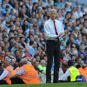 Arsene Wenger at Manchester City vs Arsenal, Premier League 2015-16: A Tense Showdown