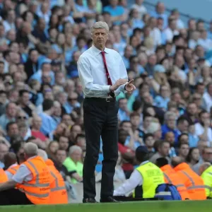 Arsene Wenger at Manchester City vs Arsenal, Premier League 2015-16: A Tense Showdown Arsene Wenger at Manchester City vs Arsenal, Premier League 2015-16: A Tense Showdown