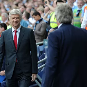 Arsene Wenger and Manuel Pellegrini's Pre-Match Handshake: Manchester City vs. Arsenal, Premier League 2015-16