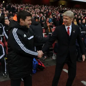 Arsene Wenger and Mauricio Pochettino: Pre-Match Handshake at Arsenal vs Southampton (2013-14)