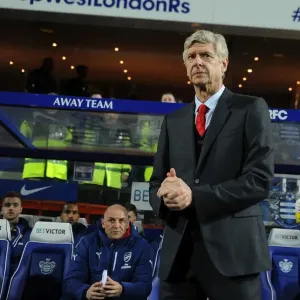 Arsene Wenger at Queens Park Rangers vs Arsenal, Premier League 2014-15