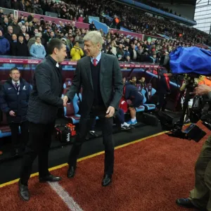 Arsene Wenger and Remi Garde's Pre-Match Handshake: Aston Villa vs. Arsenal, Premier League 2015-16 Arsene Wenger and Remi Garde's Pre-Match Handshake: Aston Villa vs. Arsenal, Premier League 2015-16