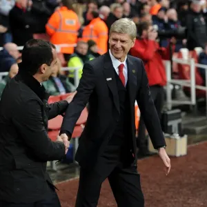 Arsene Wenger and Roberto Martinez: Pre-Match Handshake at Arsenal vs Everton, Premier League 2013-14 Arsene Wenger and Roberto Martinez: Pre-Match Handshake at Arsenal vs Everton, Premier League 2013-14
