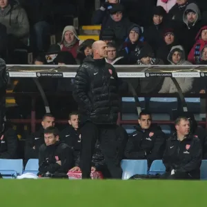 Arsene Wenger and Steve Bould: Focused at Villa Park (Aston Villa v Arsenal, 2012-13)