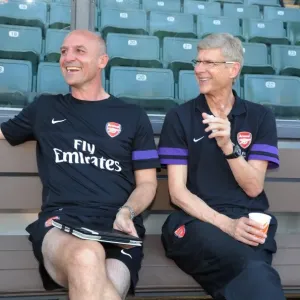 Arsene Wenger and Steve Bould: Sharing a Joke Before Arsenal's Pre-Season Match (2012) Arsene Wenger and Steve Bould: Sharing a Joke Before Arsenal's Pre-Season Match (2012)