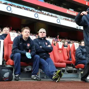 Arsene Wenger and His Team: Pat Rice and Colin Lewin, Celebrating Arsenal's 2:1 FA Cup Victory over Huddersfield Town