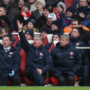 Arsene Wenger and His Team: A Tie at Emirates - Wenger, Rice, and Lewin in the Dugout
