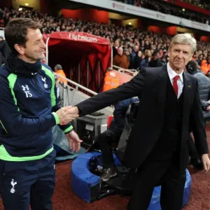 Arsene Wenger and Tim Sherwood: United in Pre-Match Handshake at FA Cup Third Round between Arsenal and Tottenham, 2014 Arsene Wenger and Tim Sherwood: United in Pre-Match Handshake at FA Cup Third Round between Arsenal and Tottenham, 2014