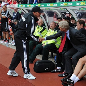 Arsene Wenger and Tony Pulis: Pre-Match Handshake at Stoke City vs Arsenal (2012-13)