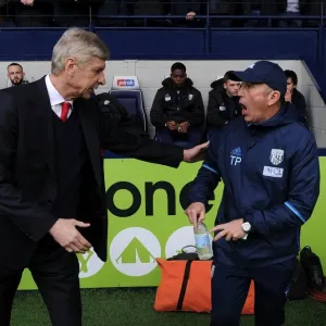 Arsene Wenger and Tony Pulis: A Pre-Match Handshake Before Arsenal vs. West Bromwich Albion (2017)