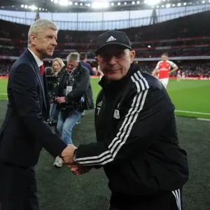 Arsene Wenger and Tony Pulis: A Pre-Match Handshake at the Emirates, Arsenal vs. West Bromwich Albion, Premier League, 2016 Arsene Wenger and Tony Pulis: A Pre-Match Handshake at the Emirates, Arsenal vs. West Bromwich Albion, Premier League, 2016
