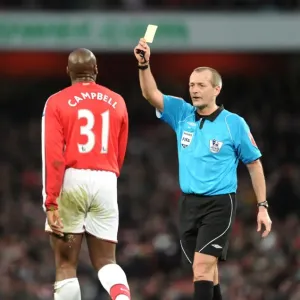 Arsenal defender Sol Campbell yellow card print Arsenal defender Sol Campbell yellow card print