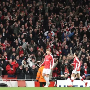 Arsenla fans celebrate the 1st Arsenal goal, scored by Nicklas Bendtner Arsenla fans celebrate the 1st Arsenal goal, scored by Nicklas Bendtner
