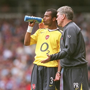 Ashley Cole (Arsenal) and Assistant Manager Pat Rice
