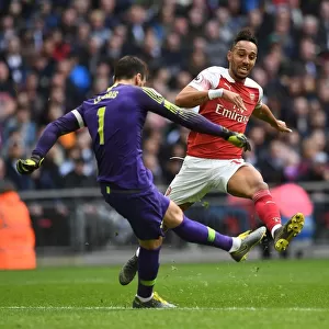 Aubameyang Closes In: Intense Moment Between Aubameyang and Lloris in the Premier League Clash Between Tottenham and Arsenal