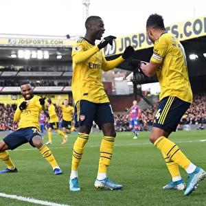 Aubameyang and Pepe Celebrate Goal: Crystal Palace vs. Arsenal, Premier League 2019-20