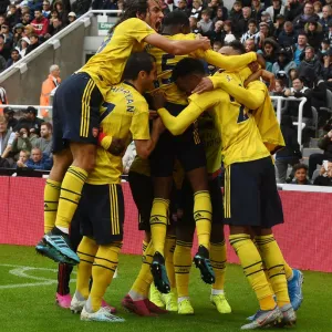 Aubameyang Strikes: Guendouzi and Mkhitaryan Celebrate Arsenal's Winning Goal vs. Newcastle United Aubameyang Strikes: Guendouzi and Mkhitaryan Celebrate Arsenal's Winning Goal vs. Newcastle United