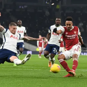 Aubameyang vs. Alderweireld: A Premier League Showdown at Tottenham Hotspur Stadium - Arsenal vs. Tottenham, London, 2020 Aubameyang vs. Alderweireld: A Premier League Showdown at Tottenham Hotspur Stadium - Arsenal vs. Tottenham, London, 2020
