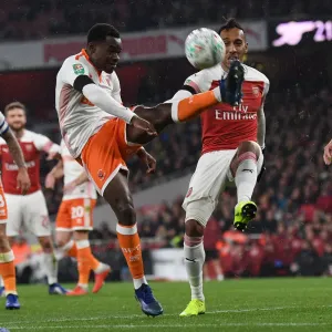 Aubameyang vs Bola: Intense Battle at Emirates Stadium - Arsenal vs Blackpool, Carabao Cup 2018-19