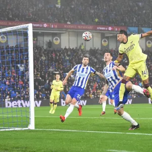Aubameyang vs Dunk: Intense Clash in Brighton & Hove Albion vs Arsenal Premier League Match